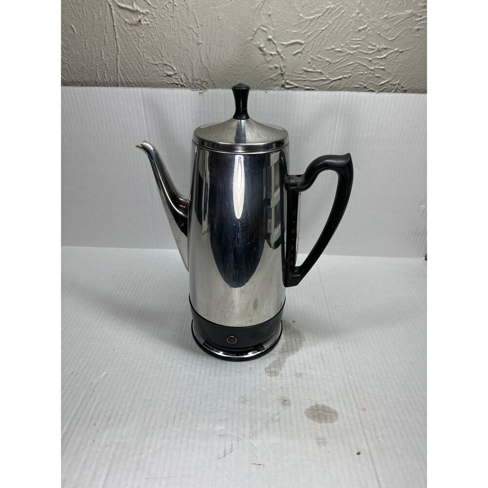 Vintage General Electric (GE) Percolator Chrome‎ Coffee Maker #A1SSP12-12 Cup